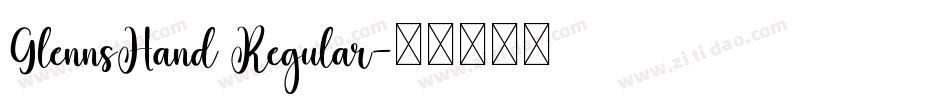 GlennsHand Regular字体转换
